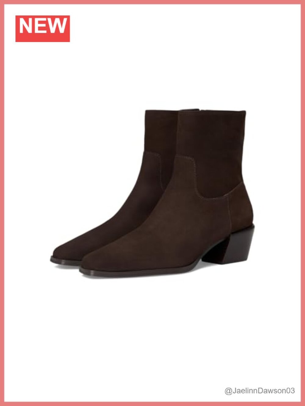 Ankle Boots Suede Block Heel Slip-On Fall Bootie